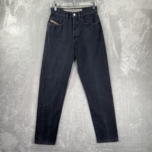 Diesel Jeans men's 26x29 Black Denim Button Fly Tapered Fit Cotton Made in Italy